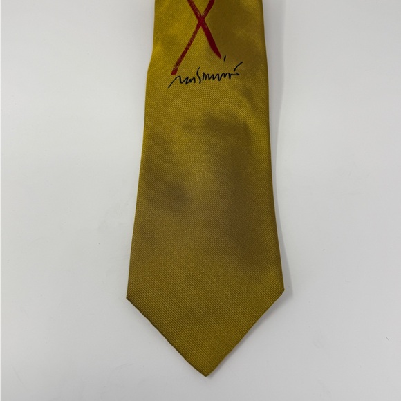 Moschino Gold Tie AIDS Red Ribbon
